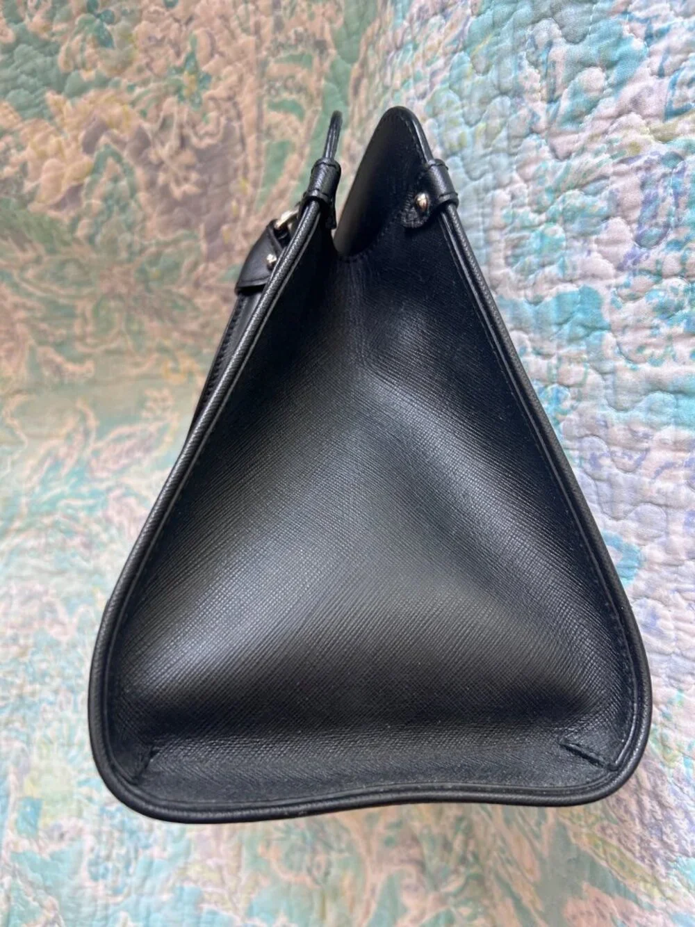 Salvatore Ferragamo Black Leather Gancini Structured Satchel Handbag Made Italy